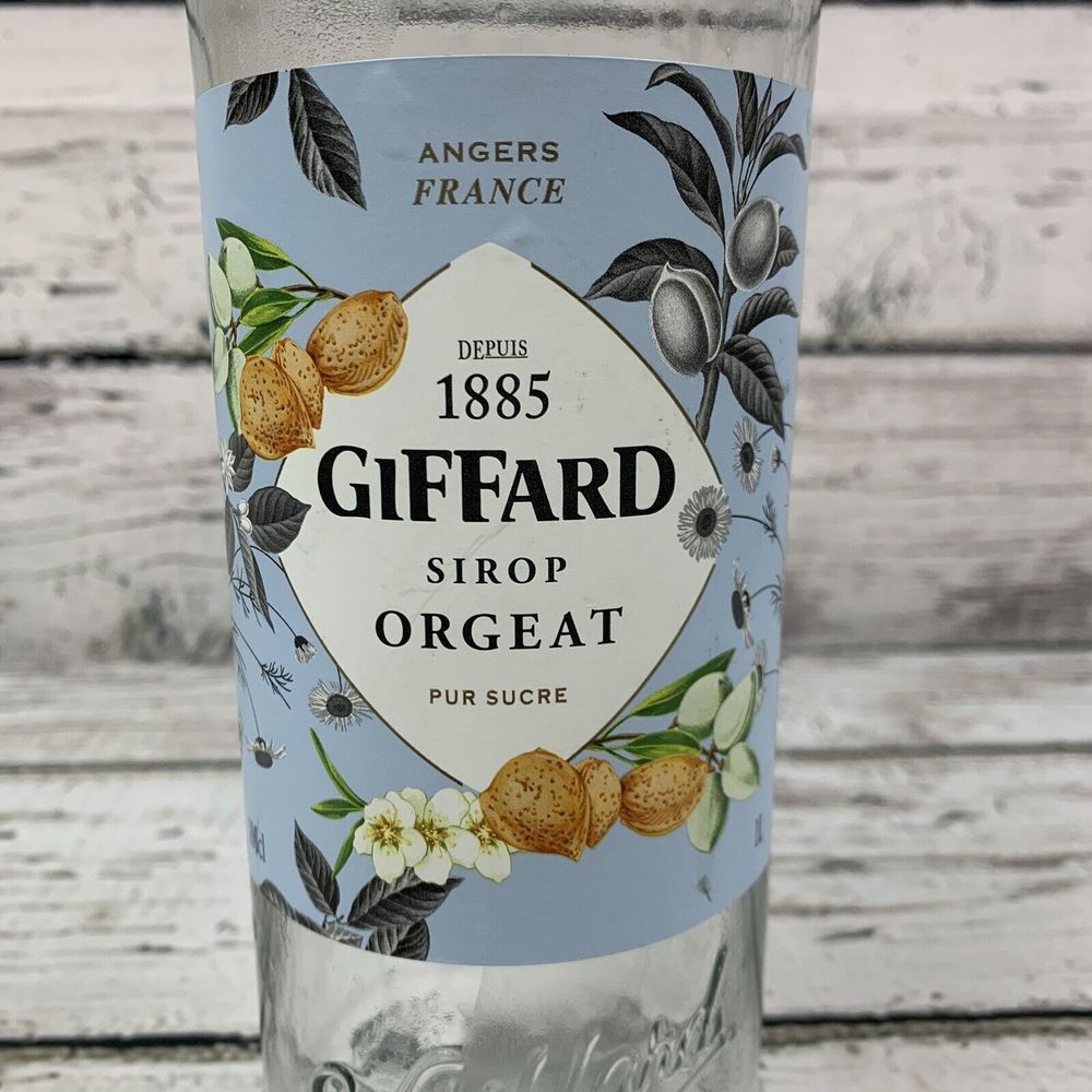 Giffard Orgeat Syrup - Almond Flavored Syrup EMTPY‎ 1 Liter Bottle Bar Supply